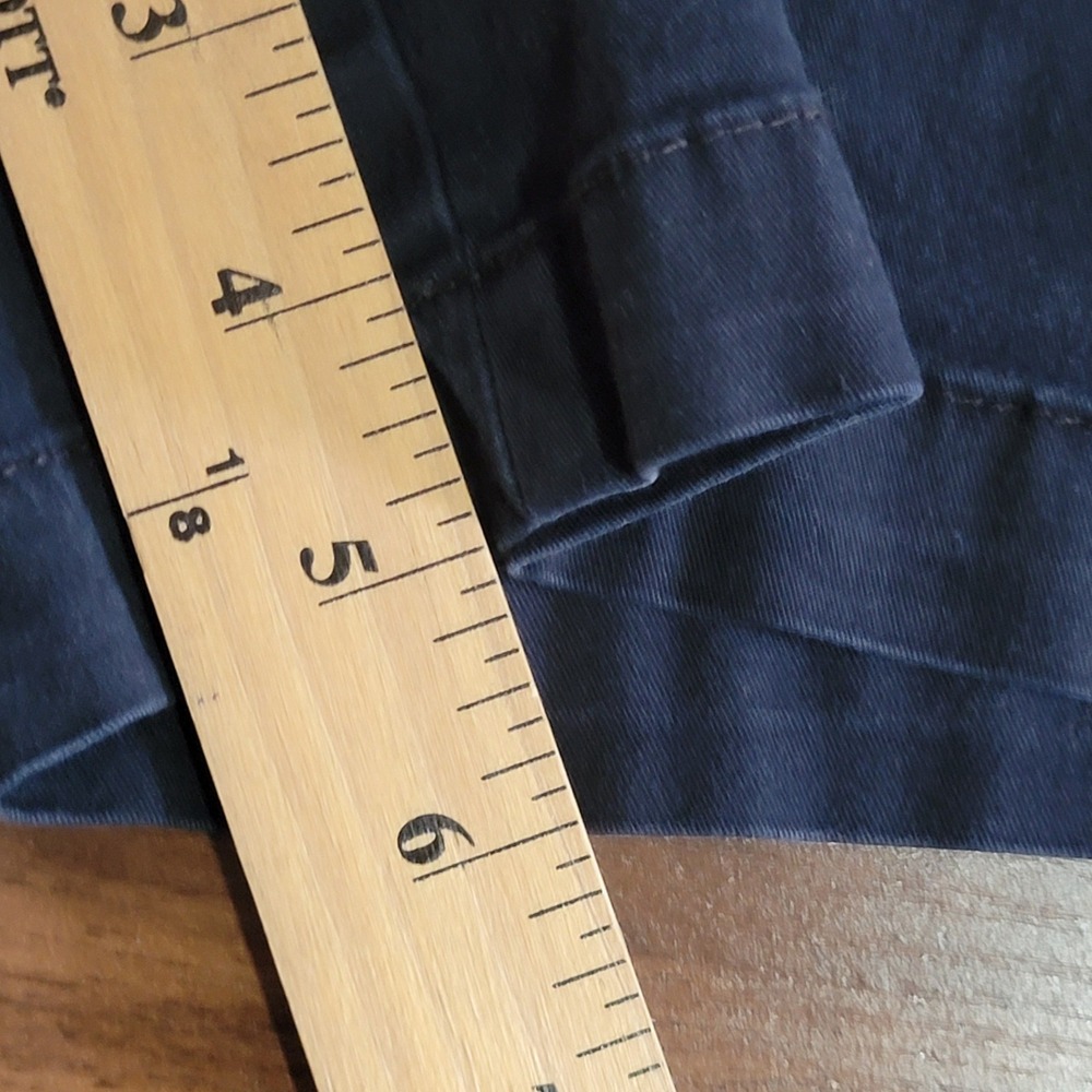 Gloria Vanderbilt Shorts Womens 16 Khaki Navy Blue Amanda Stretch Comfort Waist - Picture 11 of 15